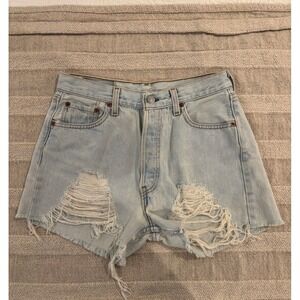 Vintage 90s Levi's 501 Cutoff‎ Shorts Made in USA High Waisted Distressed Sz 30